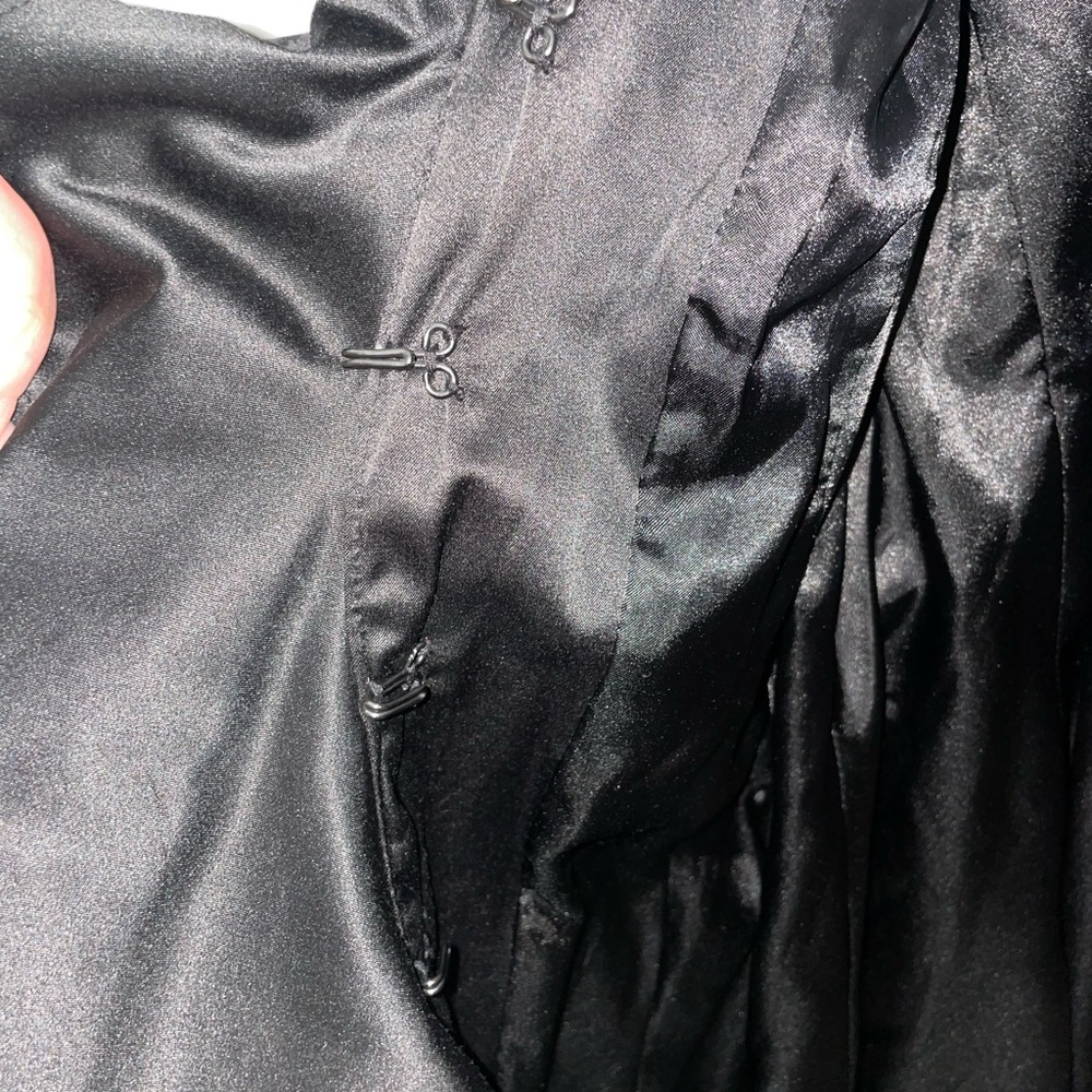 bebe Black Ruffle Coat - Picture 3 of 7